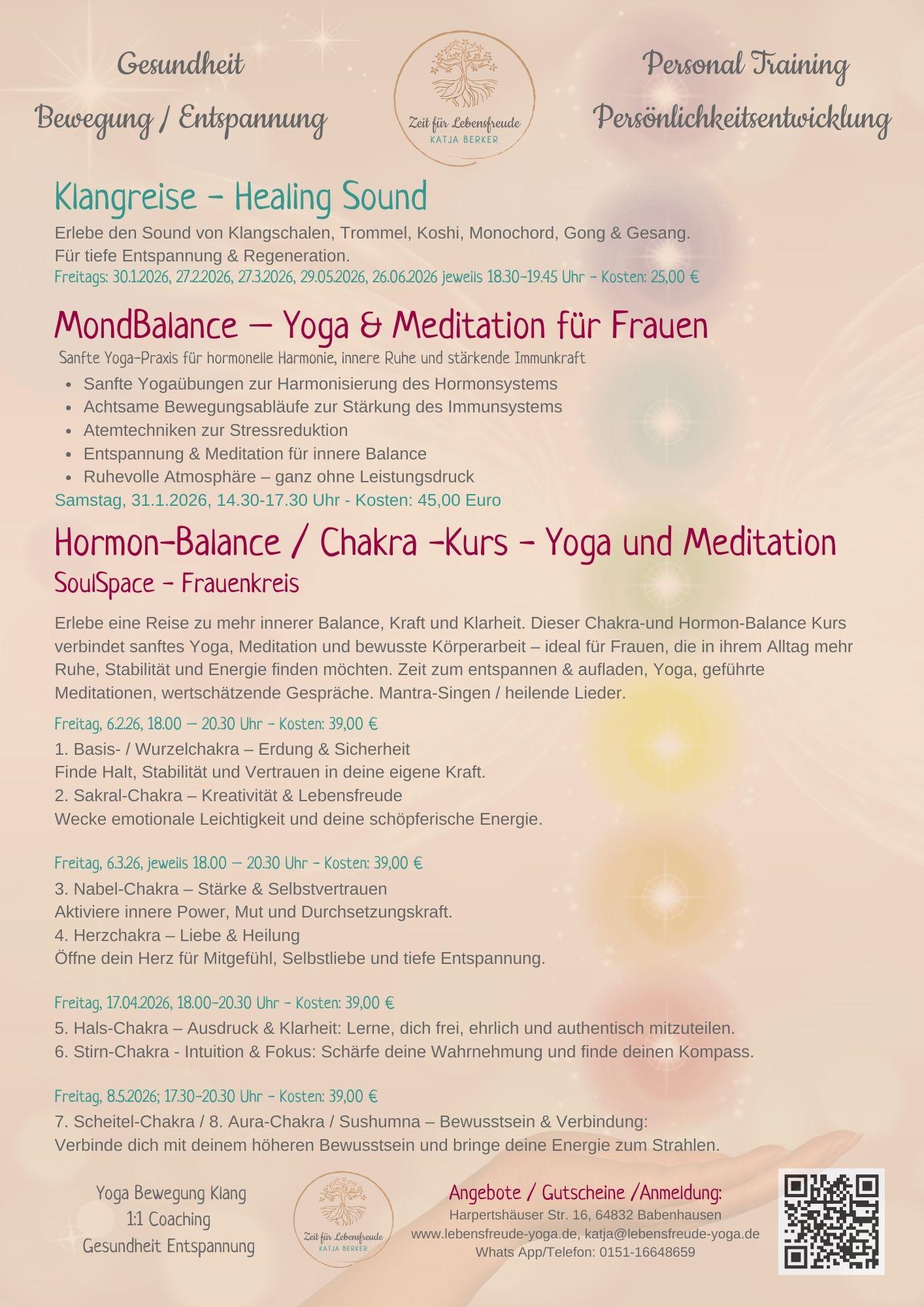 Flyer MondBalance; SoulSpace Frauenkreis, 